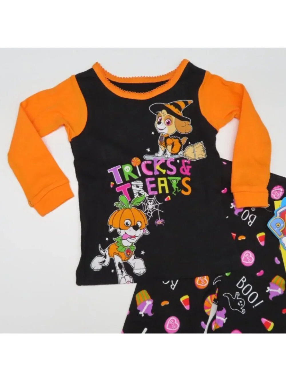 NEW Paw Patrol 2T Toddler Tricks Treats Glow in the Dark Halloween Pajama Set